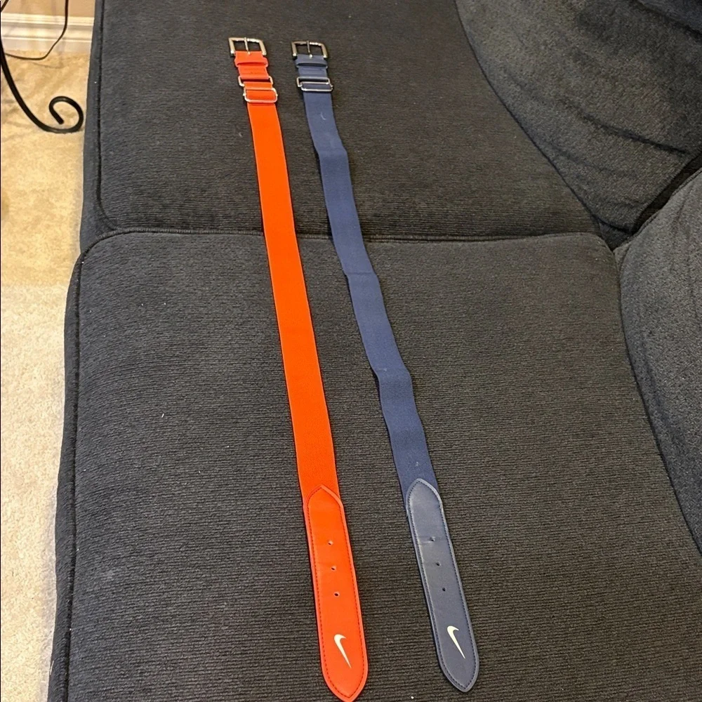 Nike Men's Bundle of Orange and Blue Adjustable Stretch Elastic Belts